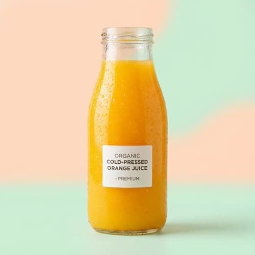 Fresh orange juice bottle packaging